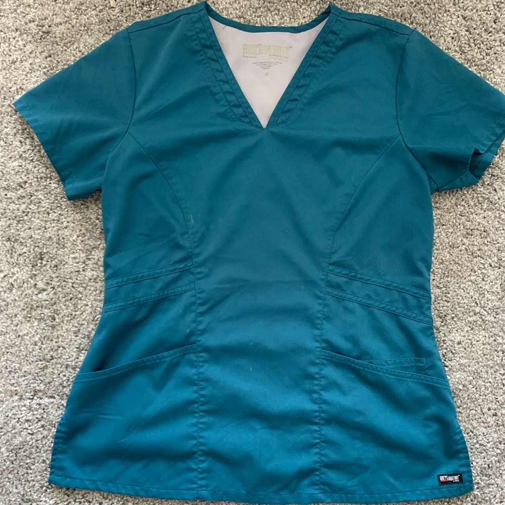 Grey’s Anatomy Caribbean blue scrub top
